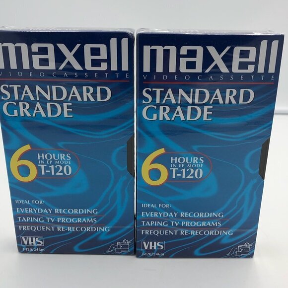 Maxell Blank Video Set of 2 VHS Tapes SEALED - Picture 1 of 4